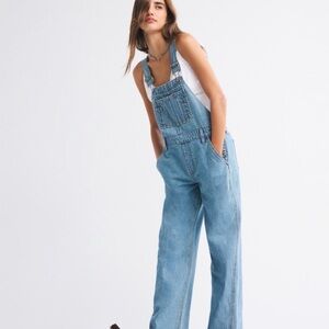 Abercrombie & Fitch Light Blue Denim Overalls